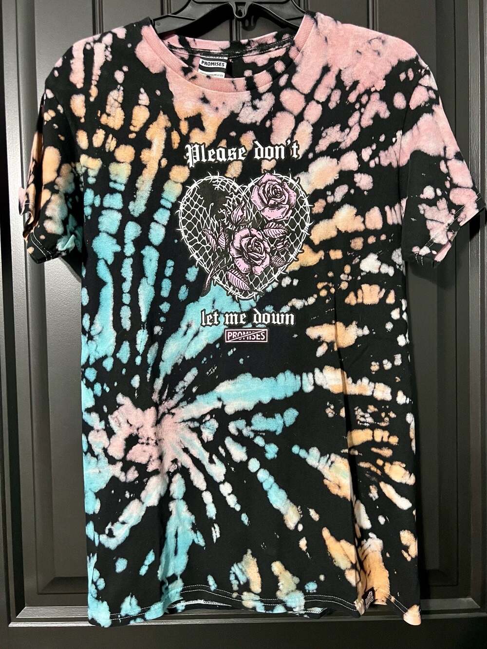 Broken Promises Please Don't Let Me Down Tie Dye T-Shirt Size S